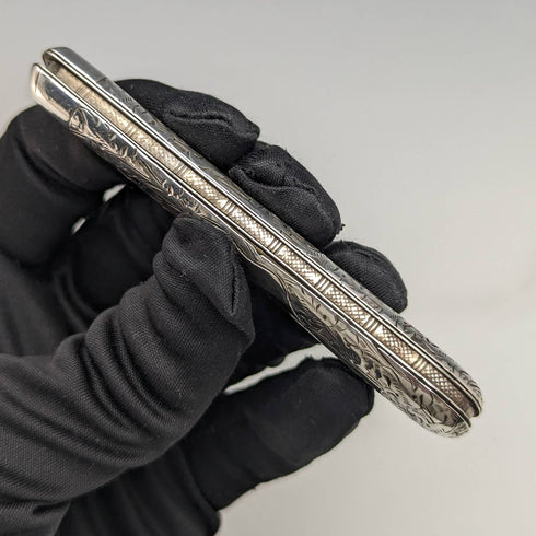 1897年 英国アンティーク 純銀製 折りたたみペンナイフ Hilliard and Thomason ケース付